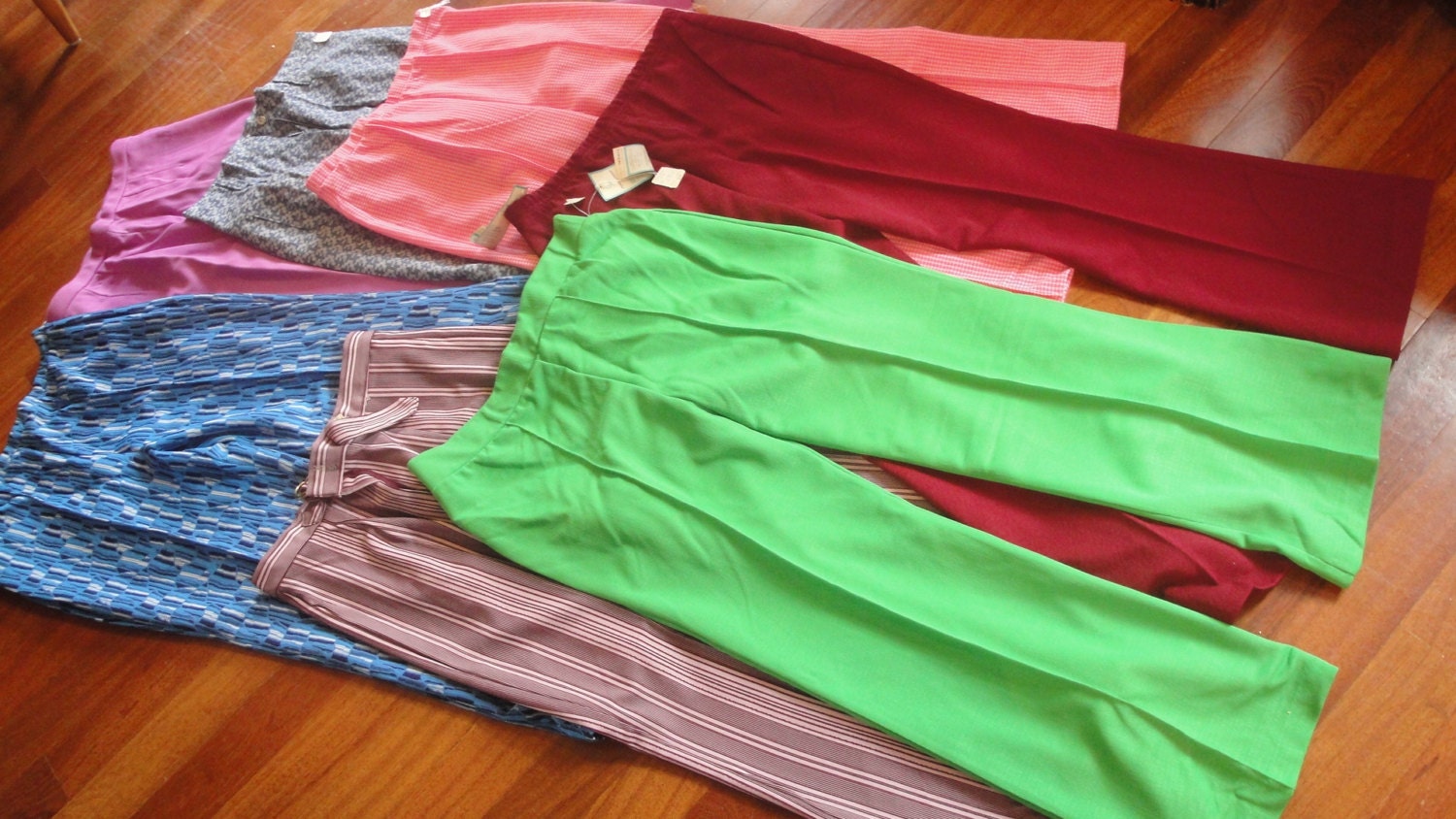 70's Vintage Women's Polyester Pants lot of 7