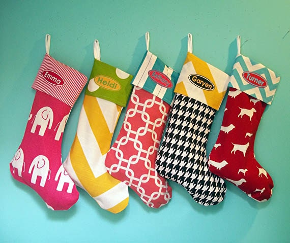 Christmas Stocking, Personalized, Family Stockings, Whimsical, Colorful, Fun