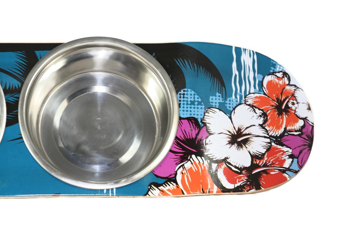 Blue Hawaiian Raised Pet Feeder