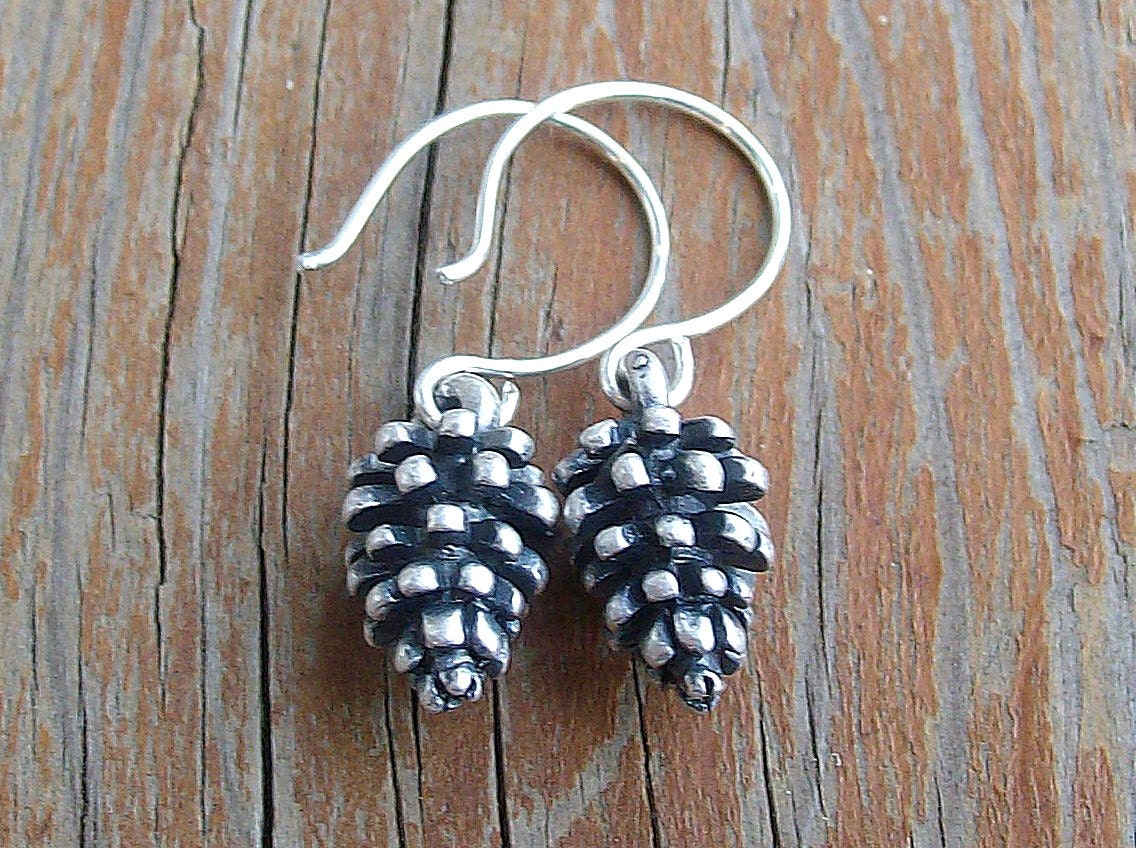SALE...Silver Pine Cone Earrings
