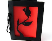 Black Rose Valentine Cut Paper Silhouette Greeting card Black & Red - arwendesigns