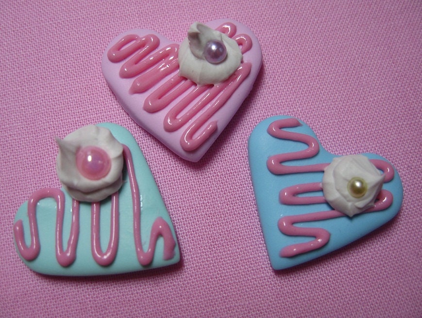 Miniature Heart Cabochons