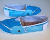 narwhal -hand painted on TOMS shoes-made to order
