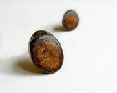 Laurel Oak Stud Earrings - Eco Friendly Bias Cut Wood Jewelry - Autumn Fall Fashion - Made to Order