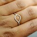 Satin Teardrop Sterling Silver Ring in Your Size