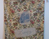 Laundry Bag, Vintage Style, Cottage Shabby Chic, Blue Bird Print Print, Lingerie Bag