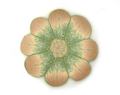 Flower Cane Polymer Clay Cane Millefiori Light Brown And Olive Green Flower Cane
