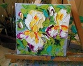 Oil Painting Art White Iris