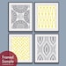 Marine Pattern Prints Collection (Series A) -Set of 4 - 8x10 - Featured in Dolphin and Canary (customizable colors)