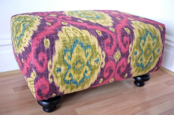 Bohemian Ikat Ottoman Bench