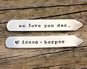 Custom Collar Stays for dad, Kids Names Personalized, Mens Gift, Set of 2, Fathers Day gift