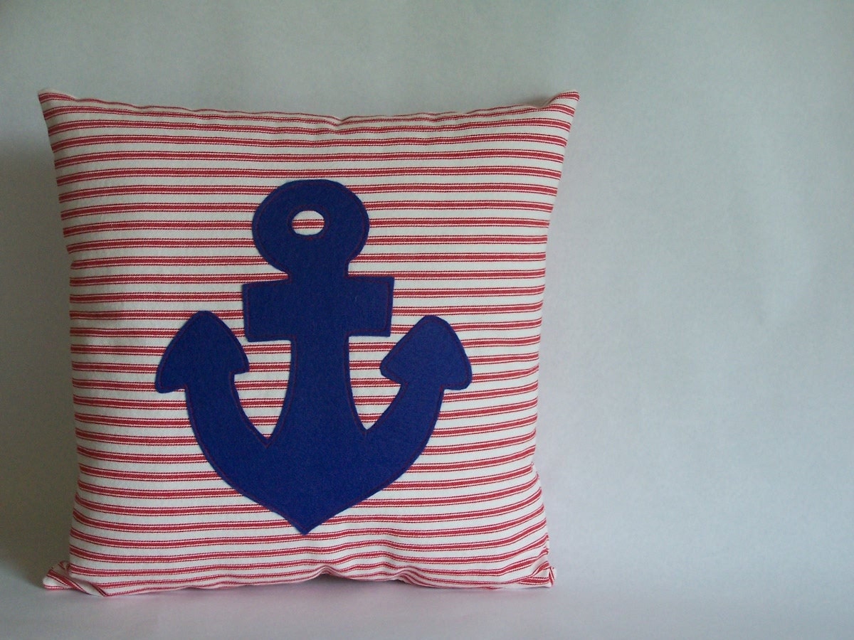 Blue Anchor Pillow