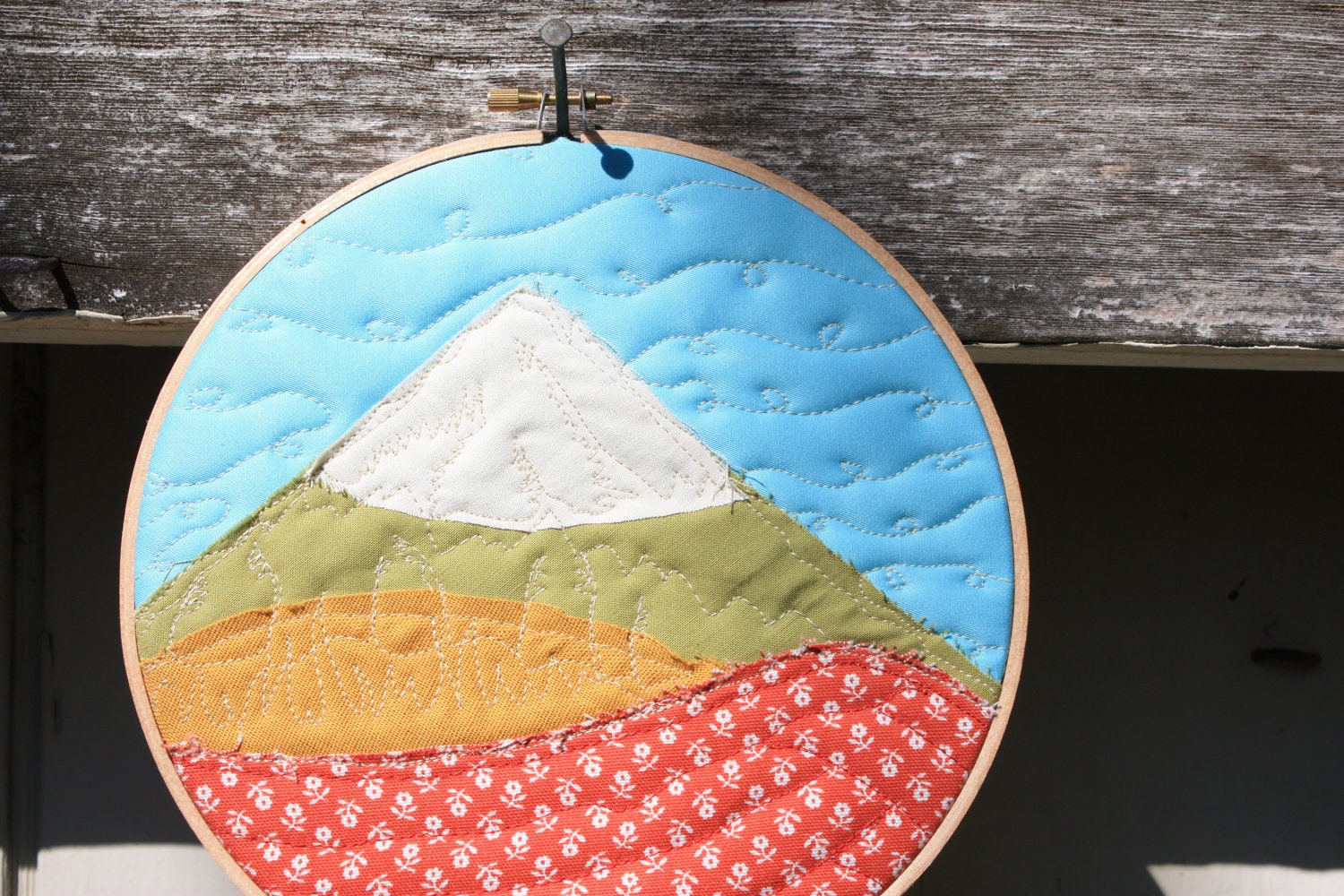 Textile Collage Mini Mountain Quilt