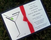 Martini invitation, cocktail pary invitation, birthday party invitation, bachelorette invitation, bachelor invitation