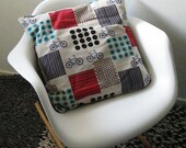 Natural linen bicycle cushion cover / pillow sham 50cm/19.5ins square
