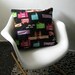 Black graphic London cushion cover / pillow sham 50cm/19.5ins square