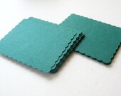 36 Scalloped Rectangle Tags Size 3.50" x 2.25" in Non-textured or Textured Cardstock paper - CurlynChic