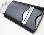 PERSONALIZED iPhone 5 Case, Card Case & Wallet in Premium Selection, Black Goatskin. Leather Lining. Handmade Unique case