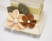 ETHEREAL - Felt Flower Cluster Headband in Brown, Tan, Olive and Lemongrass
