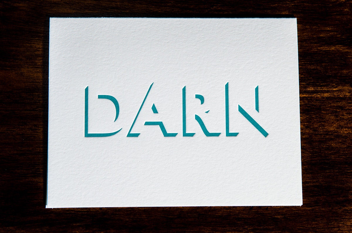 DARN letterpress card - set of six