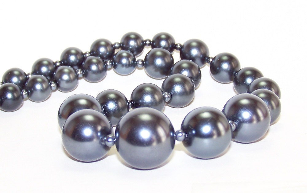 Night Out Pearl Necklace. Dark Gray Pearls. Inventory Clearance Sale.