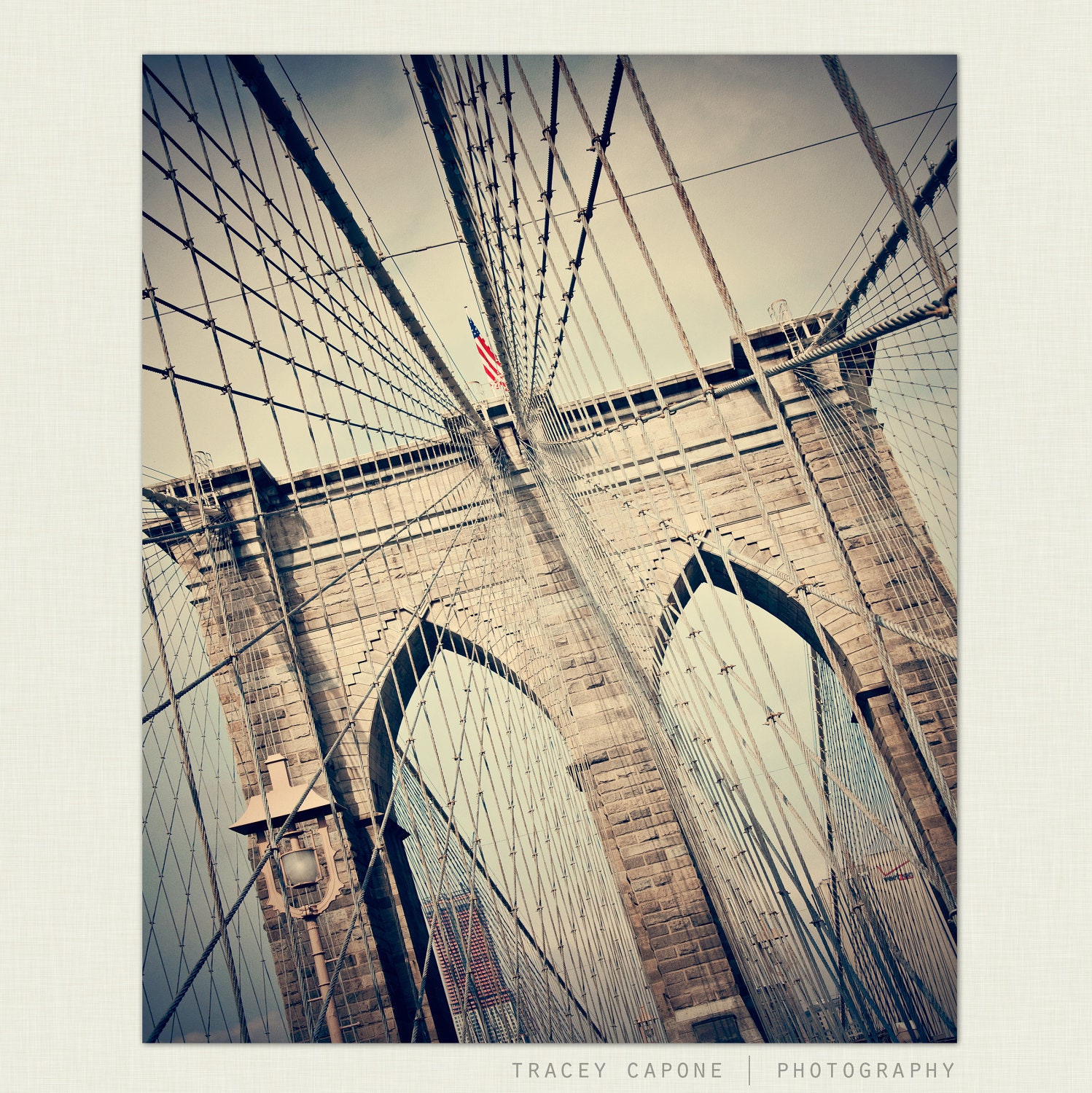 New York City Photography - Brooklyn Bridge Wall Decor - Pathway- office decor, brooklyn wall art. bridge art. architecture.