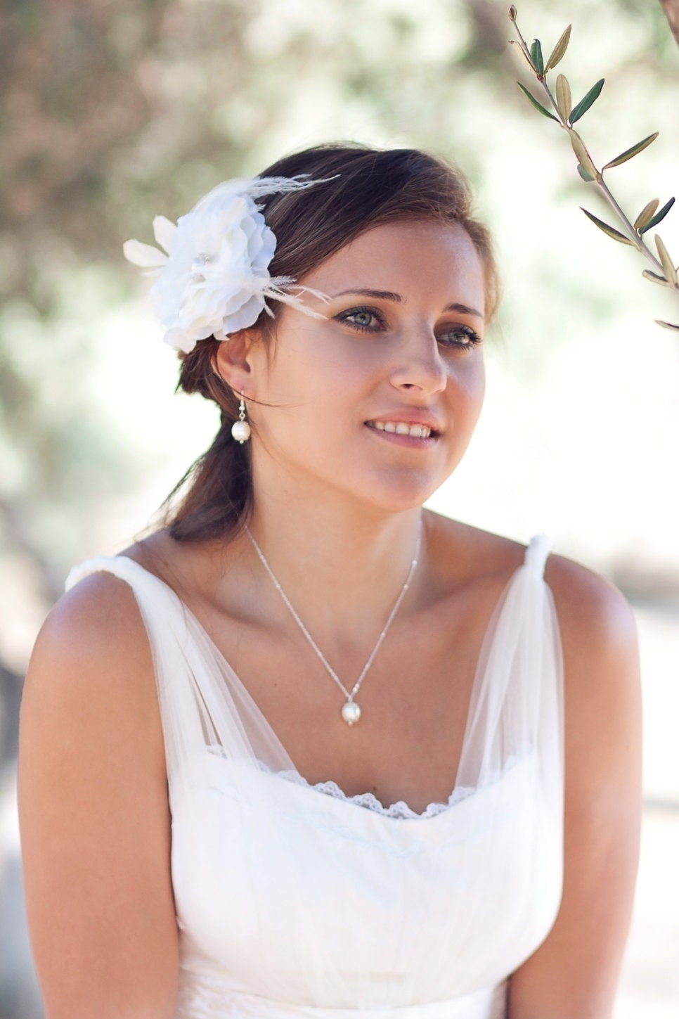 Pearl Necklace and Earrings, bridal pearl set  wedding jewelry, bidesmaid necklace gift j7