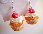 Classic Raspberry Cupcake Sterling Silver Earrings