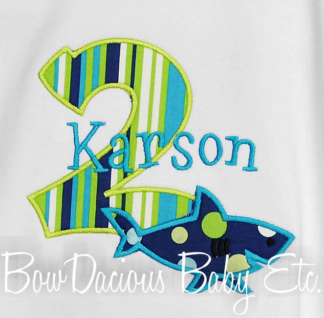 Personalized Shark Birthday Shirt, Custom, Monogrammed,  Boys Birthday Shirt, Shirt, Tank,Onesie, Sizes 3m to 12yrs,Gift