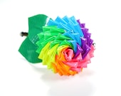 Rainbow Duct Tape Rose Alligator Clip