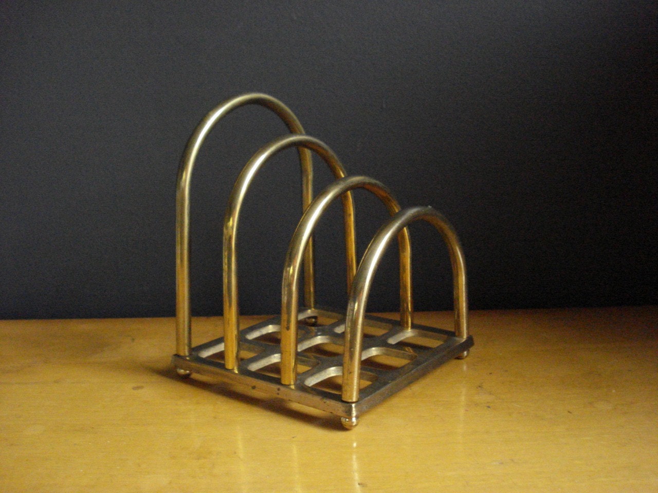 Coming or Going III - Brass Letterholder - Vintage Mail Holder - Letter Holder