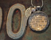 Personalized Vintage Bible Verse Pendant Necklace- Pick Your Verse