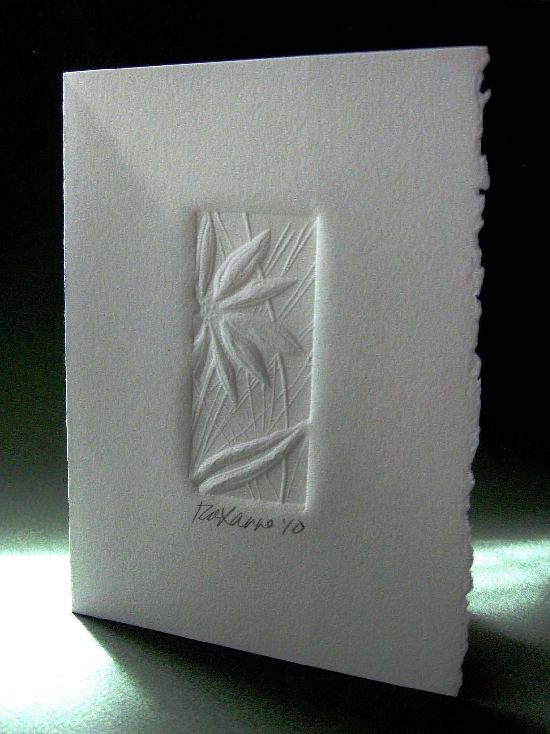 Handmade Cards - 3 Embossed Daisy Cards with Recycled Envelopes - Small