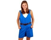 Vintage Gitano romper, 1980s Gitano shorts, one piece shorts, royal blue, slouchy, size M