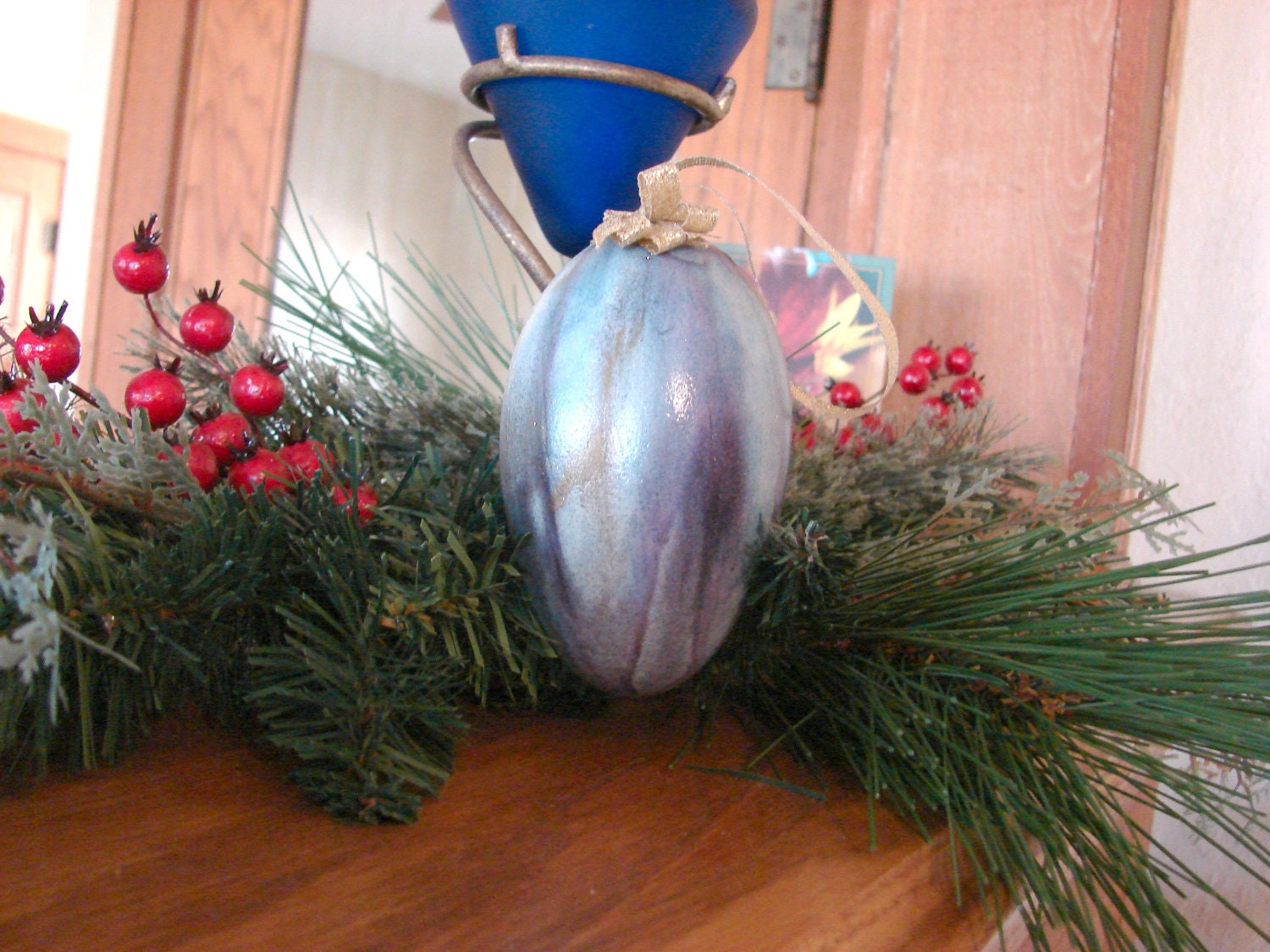 Purples, Browns and Gold Marble Ornament Egg