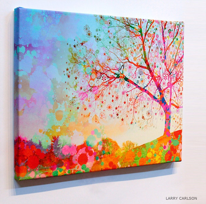 Star Tree 69...16x20 gallery wrap canvas / fine art giclee photography painting collage
