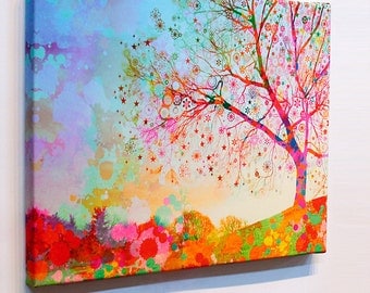 Star Tree 69...16x20 gallery wrap canvas / fine art giclee photography painting collage