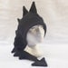 Black Dragon Hat Mens Womens Teen Dinosaur Ear Flap Hat by Ningen Headwear