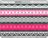 Pretty Lace Ribbons - BUY 2 GET 2 FREE - Personal and Commercial Use - digital clipart border ribbon clip art