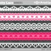 Pretty Lace Ribbons - BUY 2 GET 2 FREE - Personal and Commercial Use - digital clipart border ribbon clip art