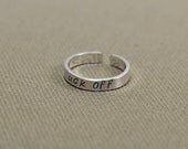 Mature F'ck Off Sterling Silver Toe Ring