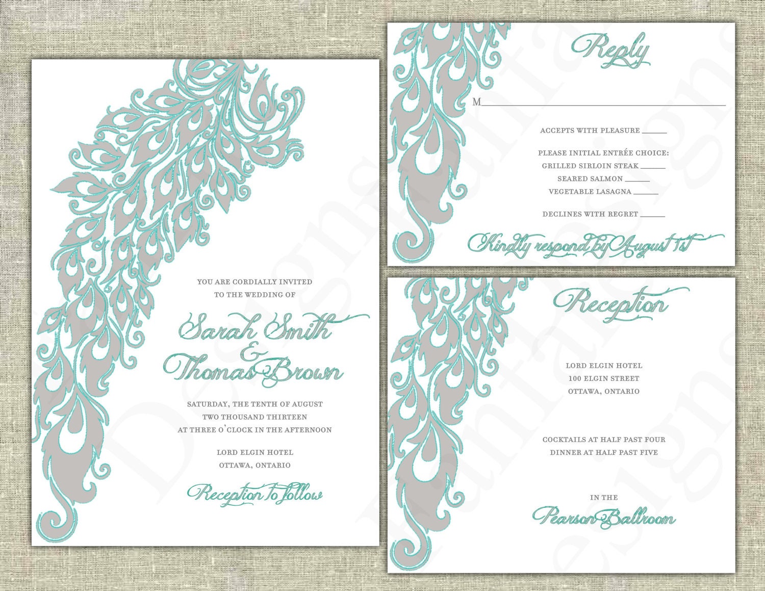 SALE 10% OFF - DIY Printable Penelope Wedding Invitation Suite in Download Digital Files