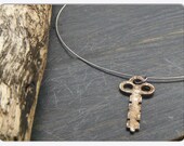 10 Dollar Super CLEARANCE SALE - Enigma No. 4 Antique Rustic Rusty key necklace. Unisex