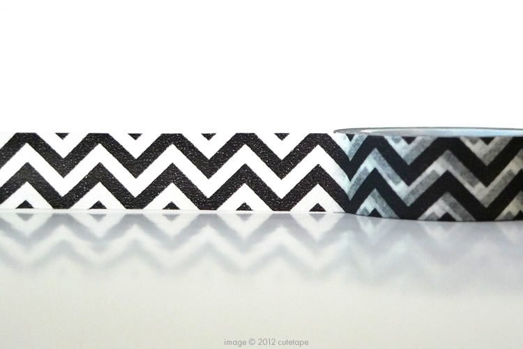 Black Chevron Washi Tape Chugoku Masking Tape V2