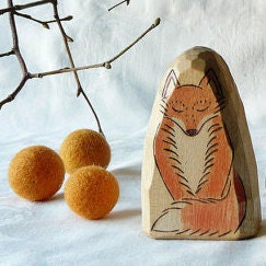 FOX Lady - waldorf - wood toy - cake topper - nature table decoration