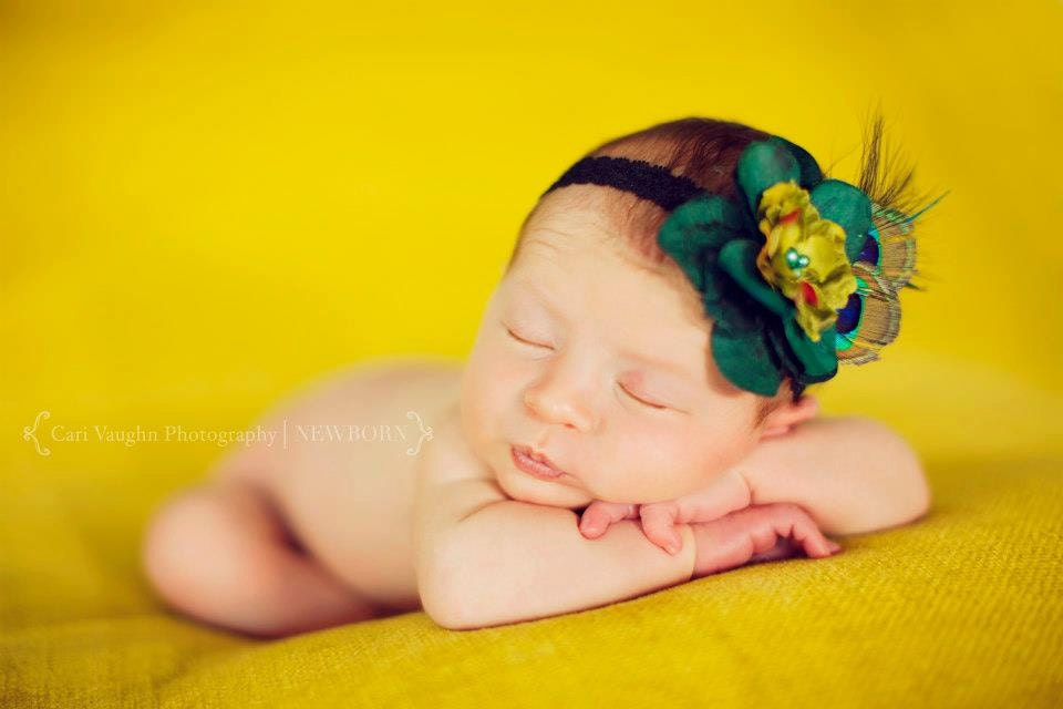 Peacock Couture Flower Headband....gorgeous photo prop