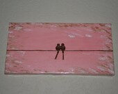 Love Birds Original Painting, Acrylic Painting Henna Art, Unique Global Art - OOAK