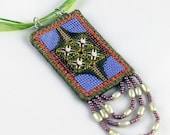 Elizabeth Brooch/Necklace Needlepoint Kit in Amethyst and Green