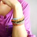 Rocking - red orange turquoise black stackable bracelet