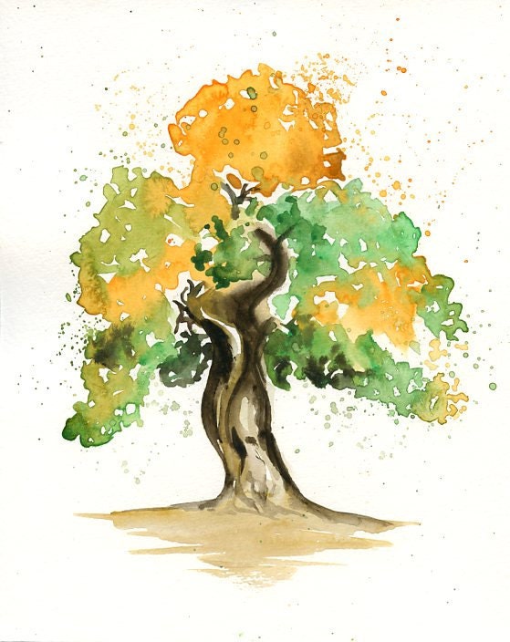 Bonsai Print from my original watercolor painting 8x10 inch